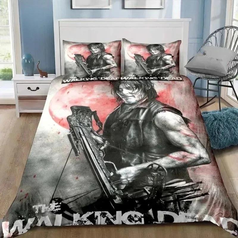 The Walking Dead Daryl Dixon Flügel Zeichen Bettwäsche-Set Schlafzimmer Weich Modern Bettüberwürfe Bequem Bettbezug Deckenbezug Kissenbezug US Twin 173x218cm
