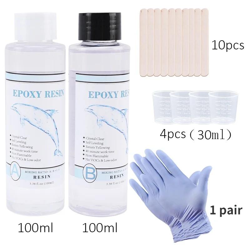 1:1 hochtransparenter Kristalltropfenkleber Epoxidharz AB Tropfenkleber DIY Schmuck Aushärtender Kleber Harz As shown in the figu