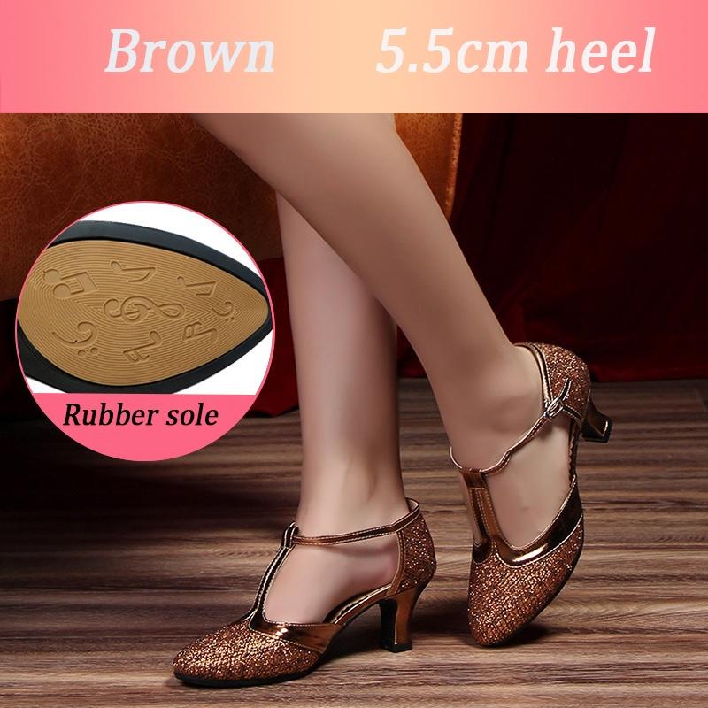 Frauen Ballsaal Tango Salsa Latin Dance Schuhe Party Heels 5,5 cm Heels 37 braun