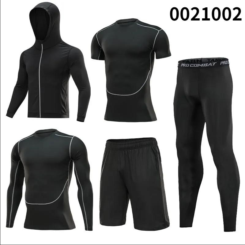 5 Teile/satz männer Gym Fitness Kompression Anzug Kleidung Laufen Jogging Workout Strumpfhosen Übung Trainingsanzug Sport Tragen 2XL