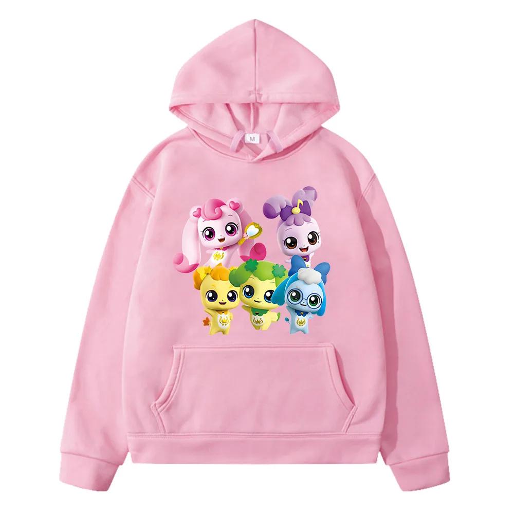 Teenie ping Cartoon Fleece Sweatshirt Anime Hoodie y2k Sweatshirt Herbst Jungen Hoodie Pullover Kinderkleidung Kinderkleidung Mädchen 130 rosa