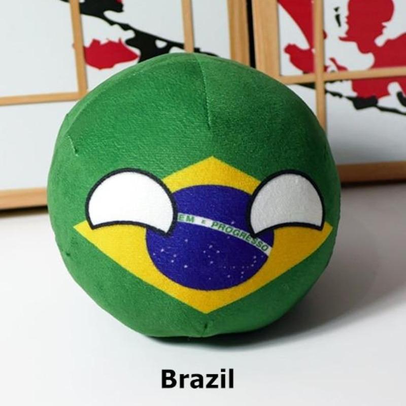 20cm Polandball Plüsch Puppe Land Ball Anime Kurze Gefüllte Plüsch Puppe Spielzeug Brazil
