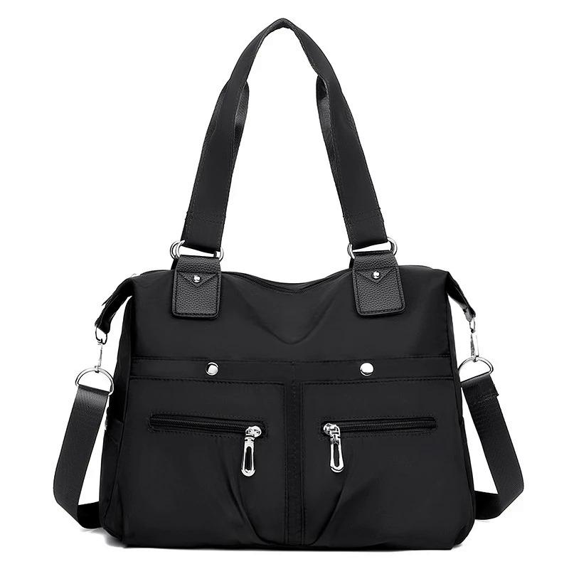 Damen Reisetasche Große Kapazität Handtaschen Tote Schultertaschen Lagerung Wasserdichte Damenmode Handtaschen Umhängetasche schwarz