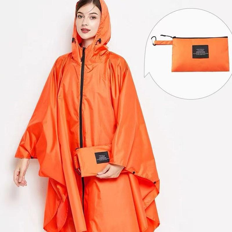 Große Größe Atmungsaktive Frauen Regenmantel Leichte Regen Mantel Poncho Damen Wasserdicht Mann Regenmäntel Erwachsene Winddicht Mantel orange