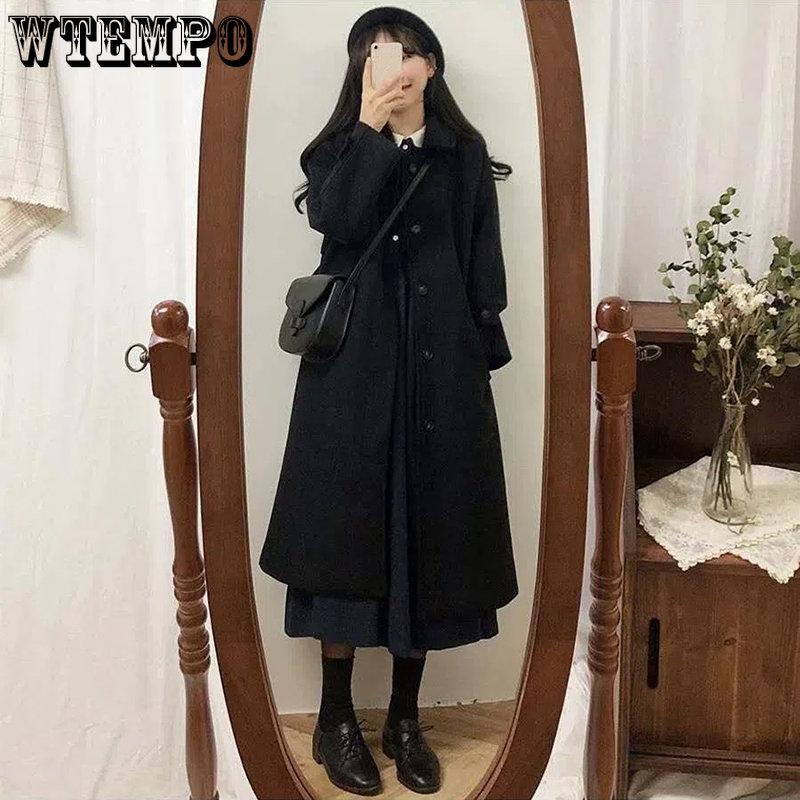 Frauen Solide Woll Mäntel Weibliche Winter Koreanischen Stil Mode X-Lange Mäntel Dame Verdickt Winter Casual Beige Schwarz mantel XXXL schwarz