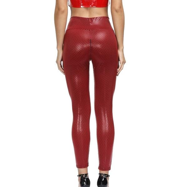 5 Farben Leder Leggings Damen Rückenreißverschluss Lederhose Strumpfhosen Sexy Lederhose One Size