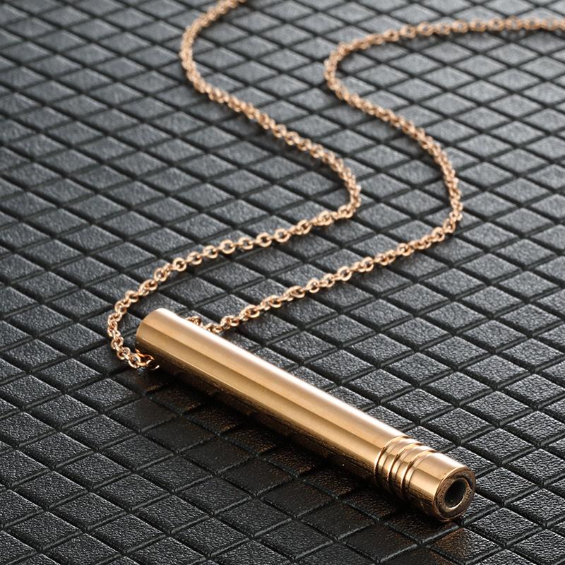 Breathlace-Halskette, Calm Harmony, Anti-Raucher-Halskette, Atem-Halskette gegen Angstzustände, Edelstahl rose gold