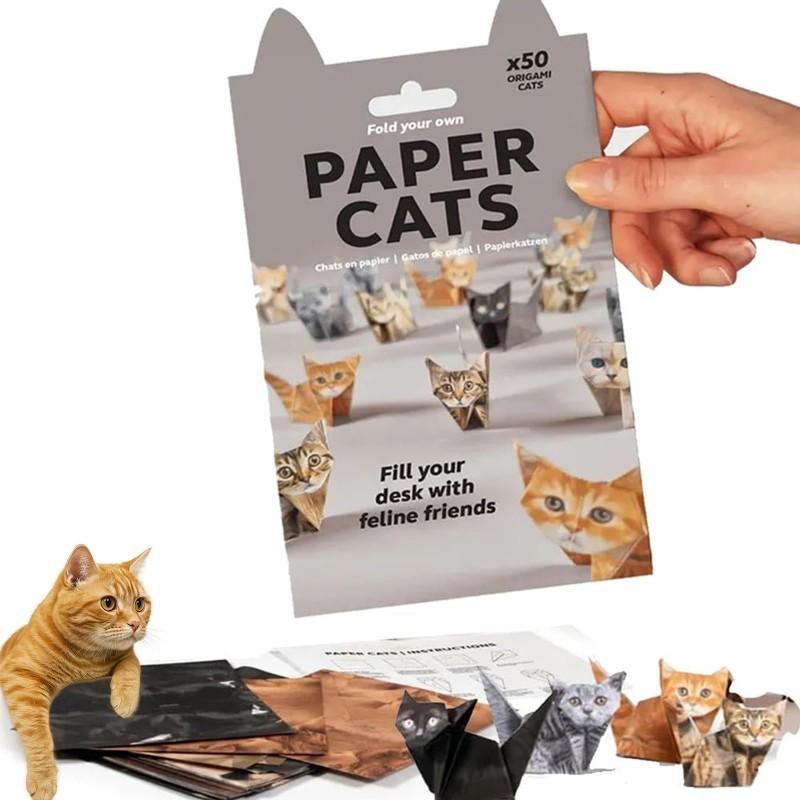 Katzen Handgemacht DIY Papier Kreativ DIY Papier Katze Hund Dinosaurier Falten Tier Falten Bastelpapier Set für Heimdekoration Geschenke