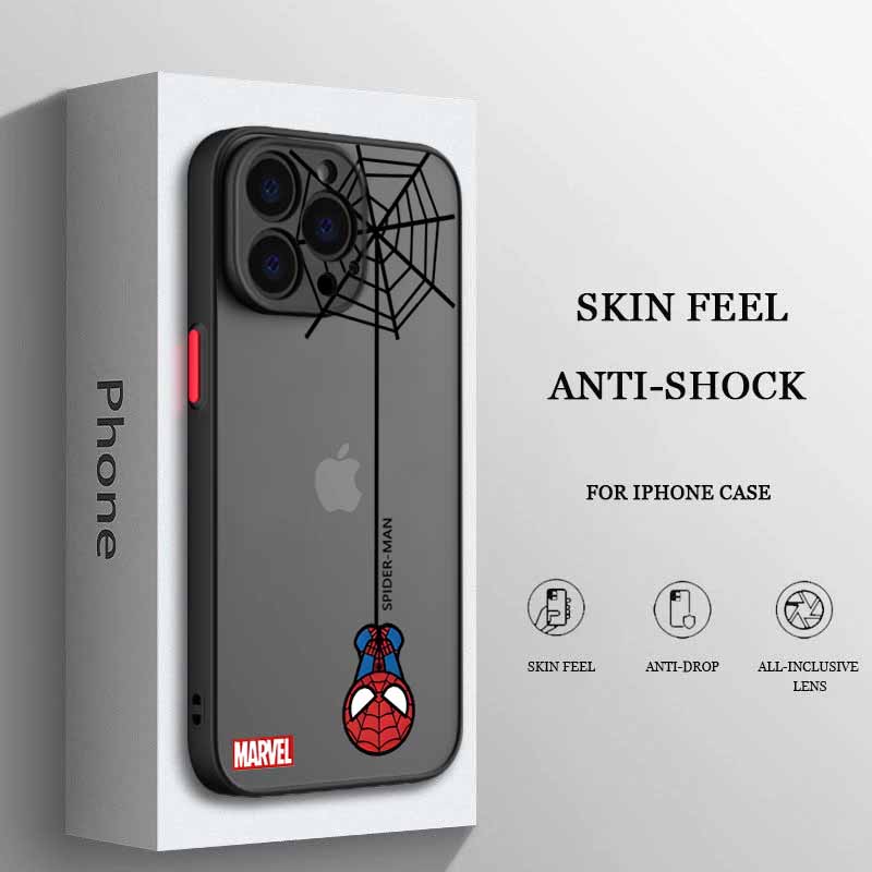 Spider-Man Süß Für iPhone 17 Air 16E 16 15 14 13 12 11 8 7 mini Pro Max Plus Matt Durchscheinend Weich Handyhülle iPhone 14 Plus