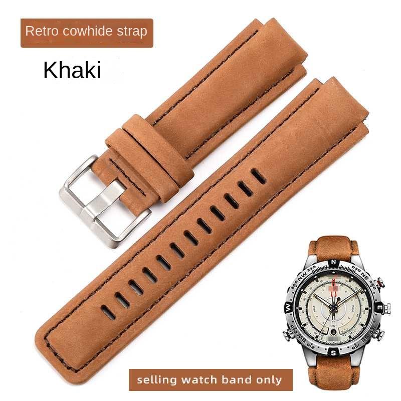 Für TIMEX Armband Herren Gezeiten Kompass Armband T2N721 T2N720 W2R55500 TW2T76500 Leder Uhrenband Silikon Gummi Armband 24*16mm 24mm-16mm brown