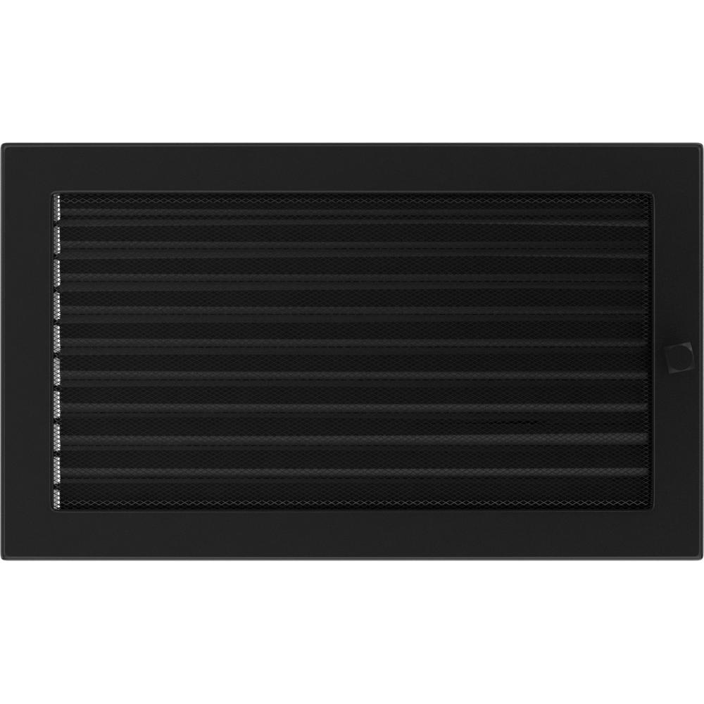 Lüftungsabdeckung 22x37 schwarz mit Jalousien schwarz