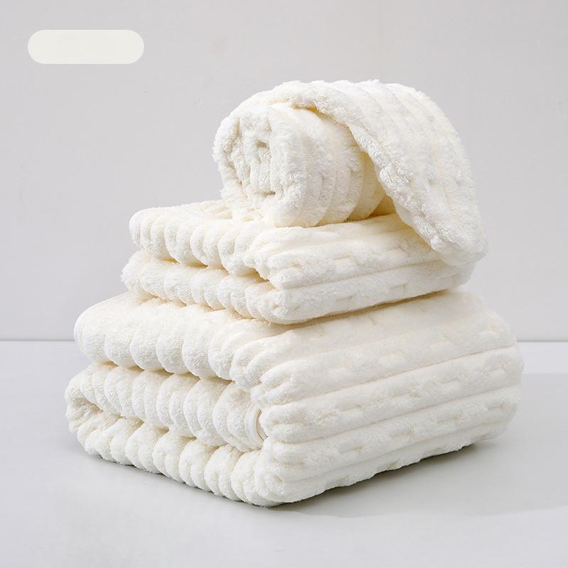 1/2/4 STK. Weiches Badetuch aus ultrafeinen Fasern, saugfähiges und schnell trocknendes Handtuch, weiches, verdicktes Badetuch aus Korallensamt für zu Hause 35*75CM×1PCS weiß