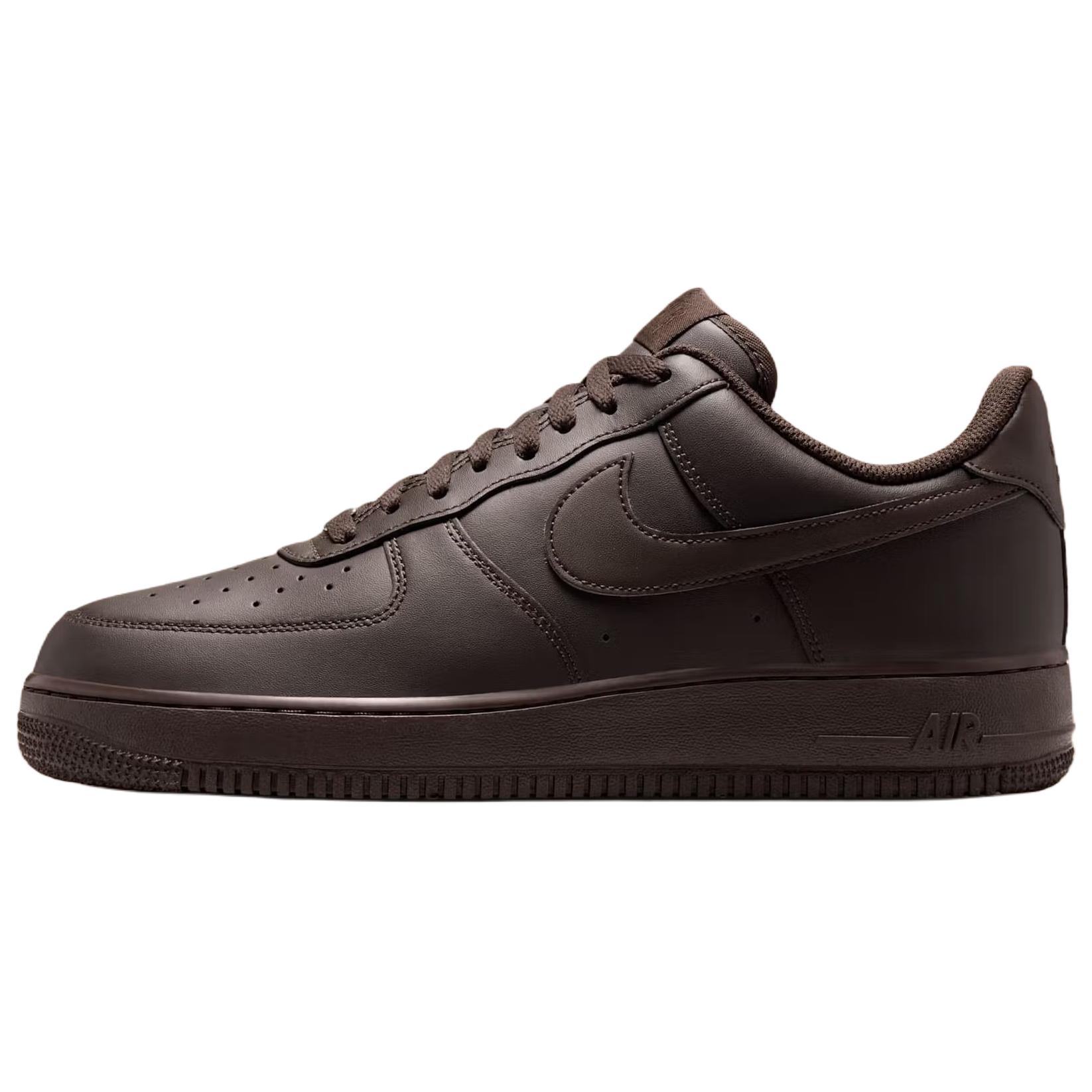 Nike Air Force 1 Leder Low-Top Skateboard-Schuhe Herren Dunkelbraun IH1698-200 43 black