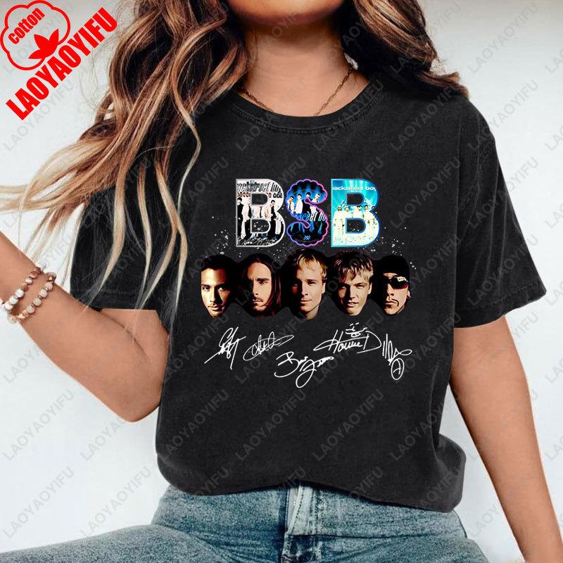 Backstreet Boys Millennium Tour Musik Vintage T-Shirt Herren Damen Hipster Beliebte Oberteile Sommermode Streetwear Unisex T-Shirts Geschenk 4XL brown