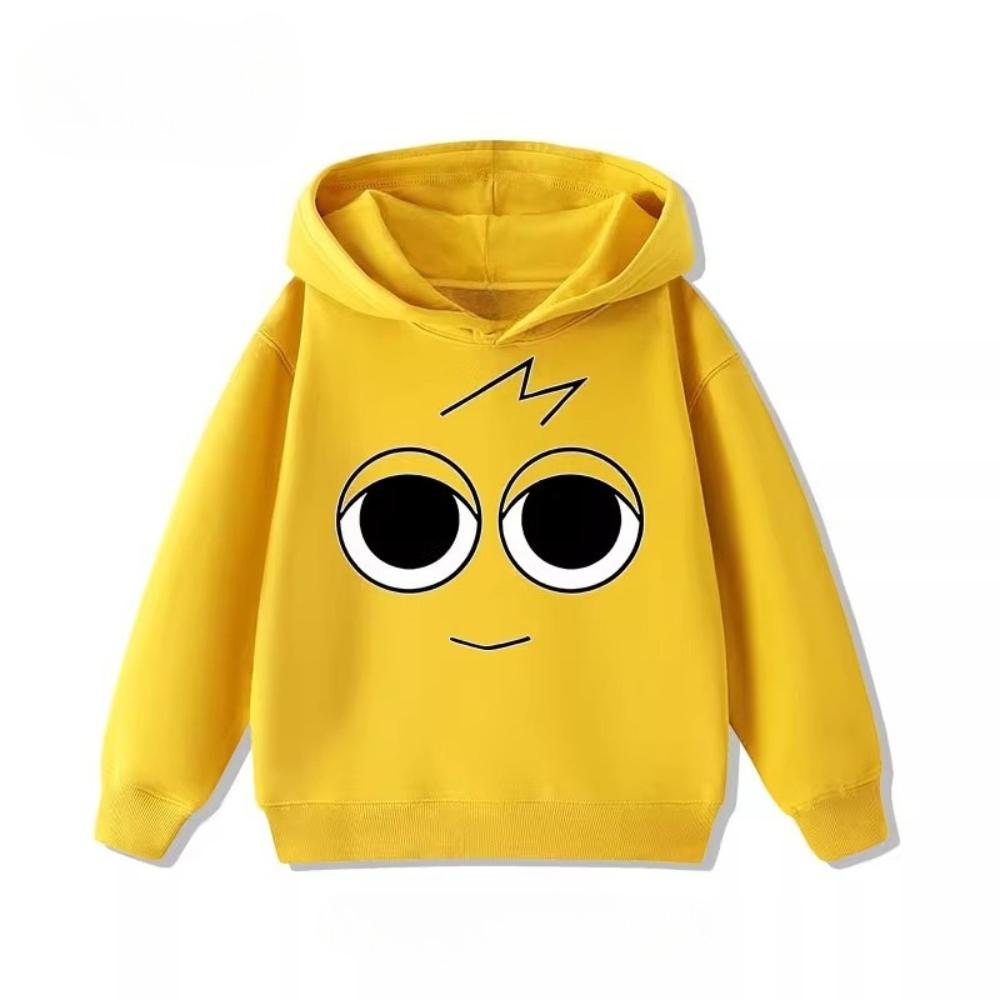 Sprunki Music Rhythm Box Peripheres Kinder-Hoodie-Sweatshirt Jungen- und Mädchenbekleidung Herbst- und Winterwarm Kinderkleidung 130 yellow