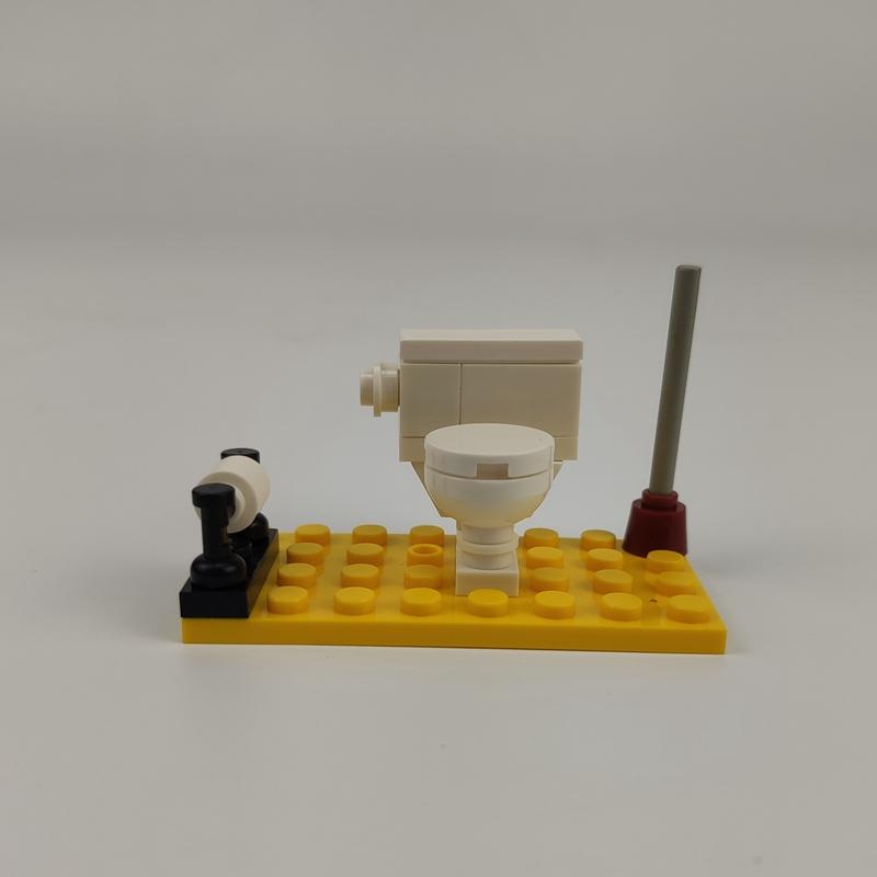 Stadtbüro Tisch Verkaufsautomat Geldautomat Toilettensitz-Set Zubehör Bausteine Kinderspielzeug ideal für Kinder MOC Geschenke