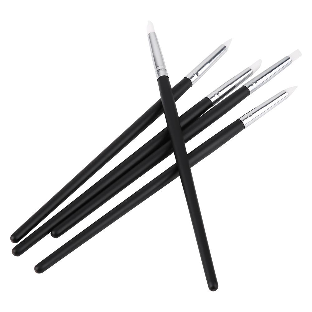 5-teiliges Nailart-Skulptur-Silikonstift-Set, Holzmalerei, 3D-Effekt-Skulptur-Reinigungsbürste