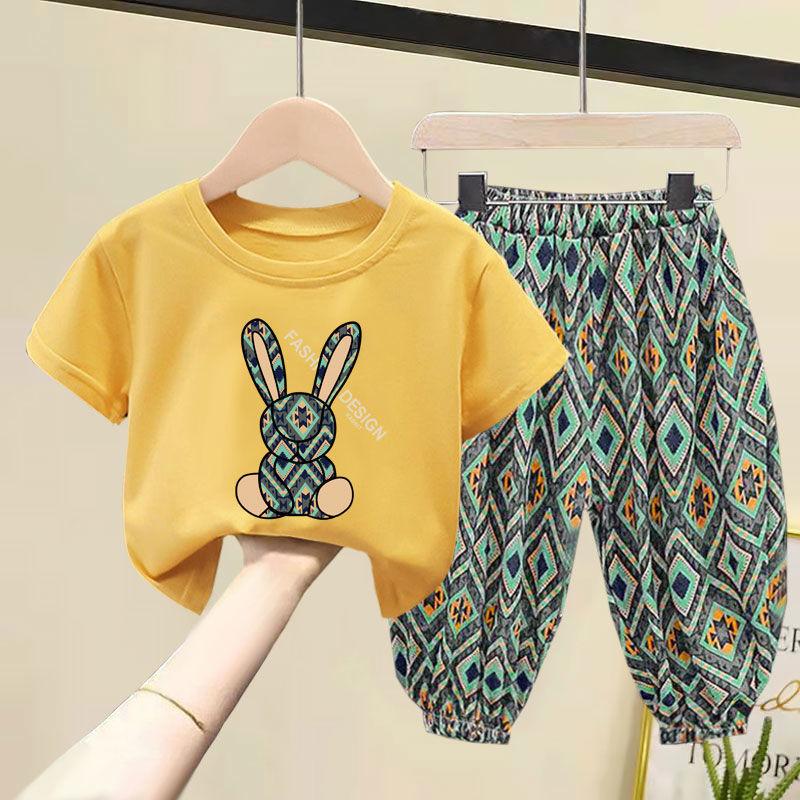 Kinder Kleidung Sets Jungen Mädchen Sommer Mutter Kinder Kleidung Baumwolle T-shirt Kurzen Ärmeln Hosen 2 stücke Anzug Baby Kleidung 140 gelb