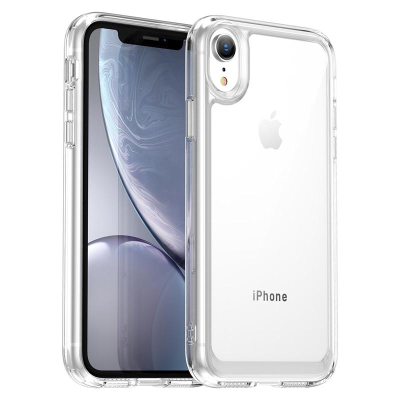 Für iPhone XR Hülle iPhone X XR XS Max Hülle Stoßfest Bunte Weiche Kante Silikon Transparent Bumper Für iPhone XR 6,1 Zoll For iPhone XR reinfarbig