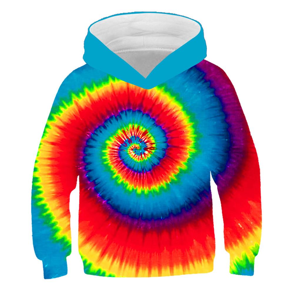 Herbst Hoodie Bunte Batik Hoodies Jungen Sweatshirt Druck Langarm Mode Outdoor Kleidung für Kinder Mädchen Kleidung 140 blue