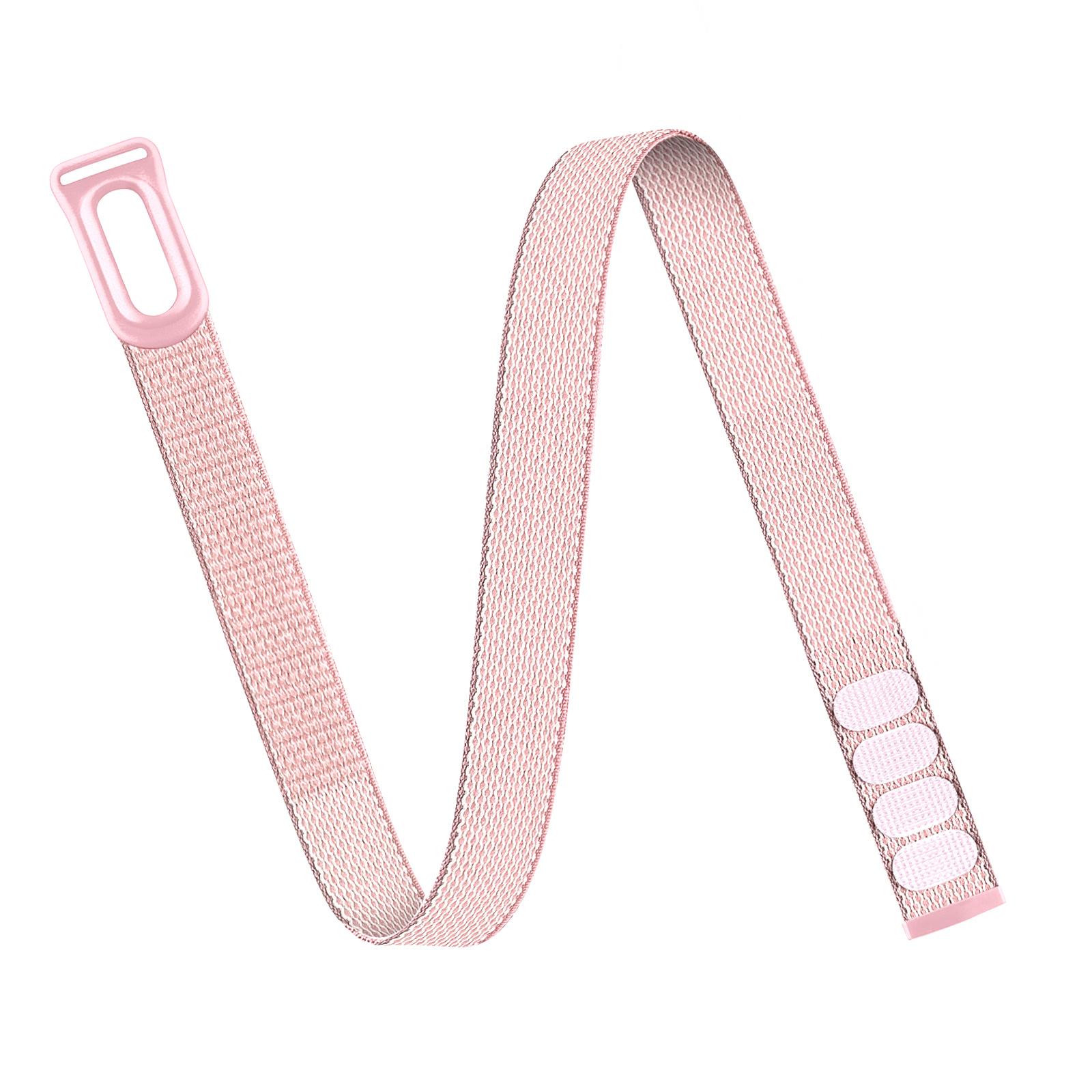 Fitbit Air Armband Google Sport Fitness Tracker Nylon Gewebt Atmungsaktiv Uhrenarmband Verstellbar Weich Handgelenkband Zum Laufen Long 500mm rosa