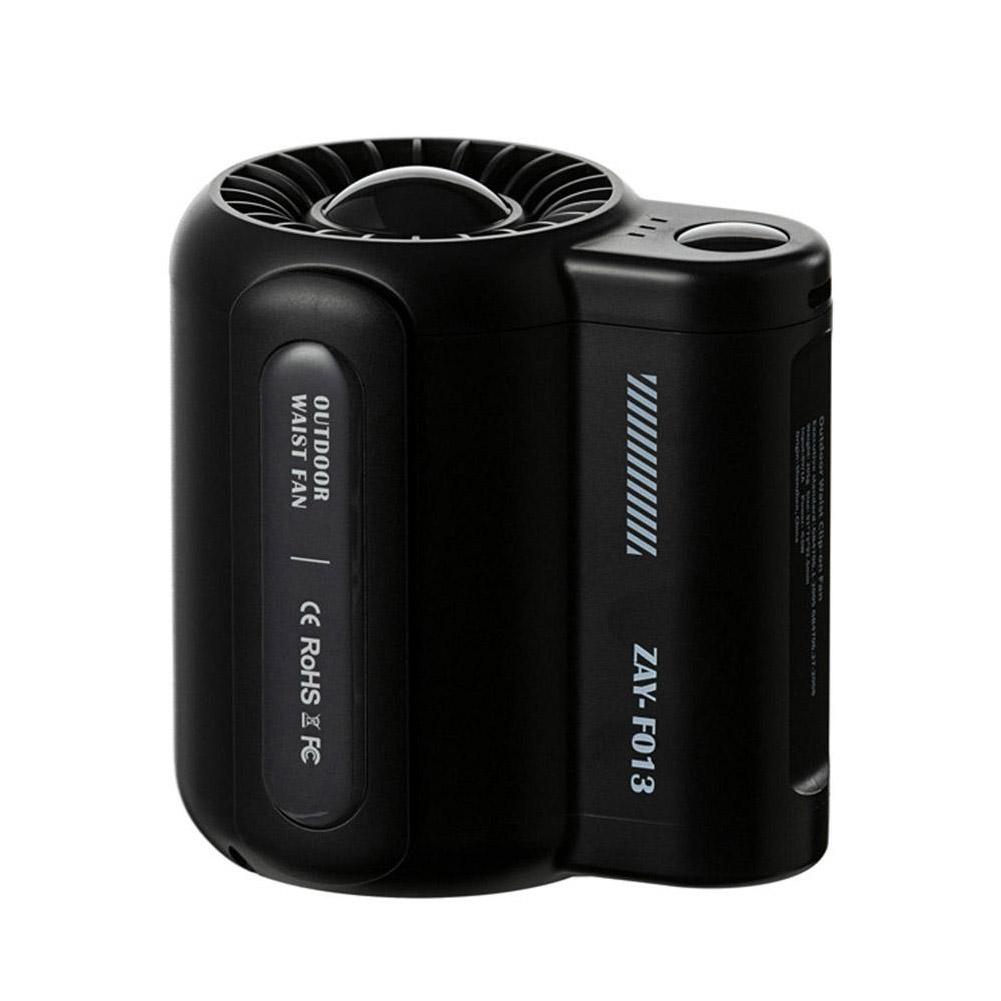 Mini-Clip-Ventilator, Nacken-/Taillenventilator, Luftkühlung, wiederaufladbarer USB-Gürtelclip-Ventilator für Reisen im Freien, 3 Geschwindigkeiten, starker Luftstrom, persönlicher Ventilator schwarz