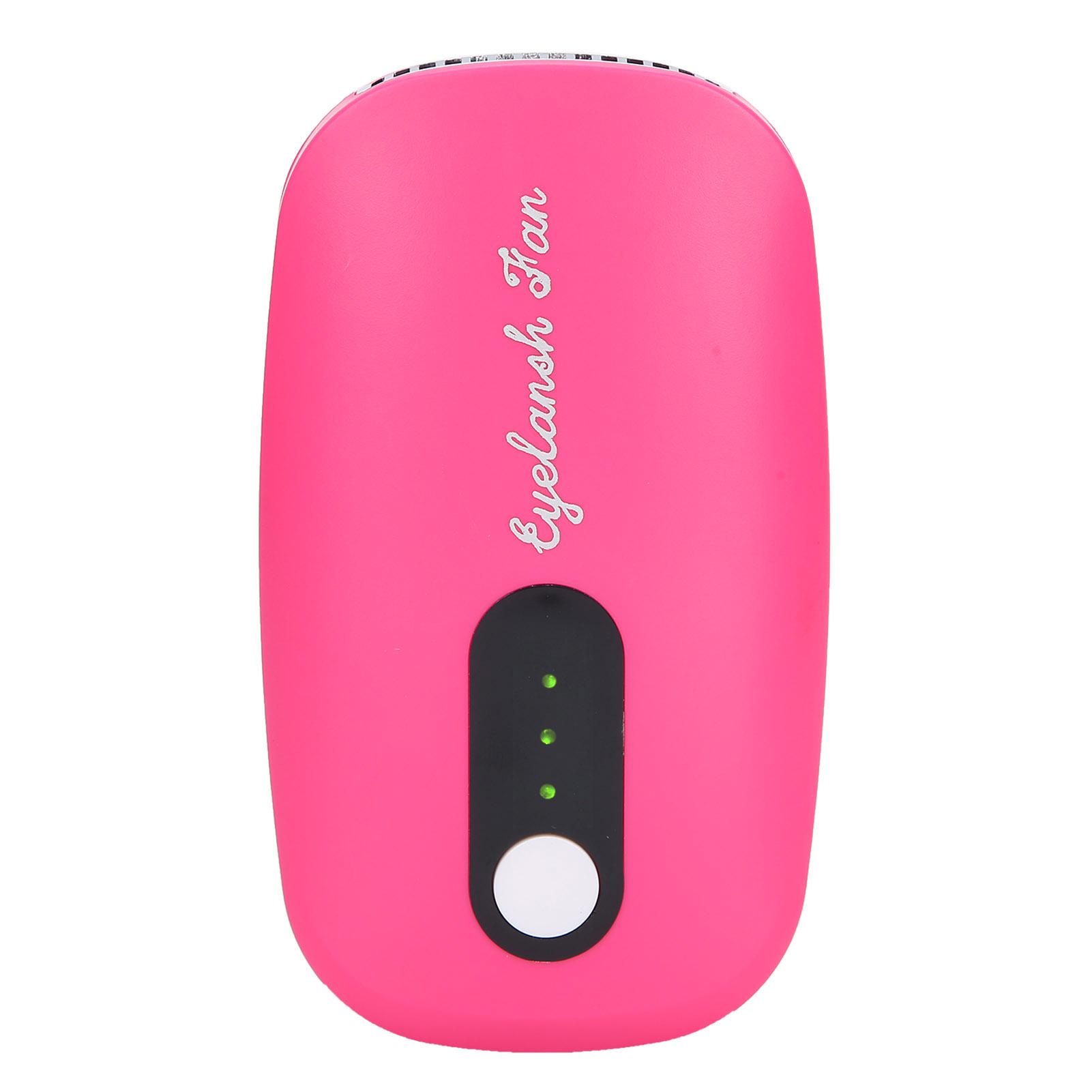Mini-Wimperntrockner, wiederaufladbarer USB-Föhn, Wimpernverlängerungs-Klebertrockner, Ventilator, Rosarot rose rot
