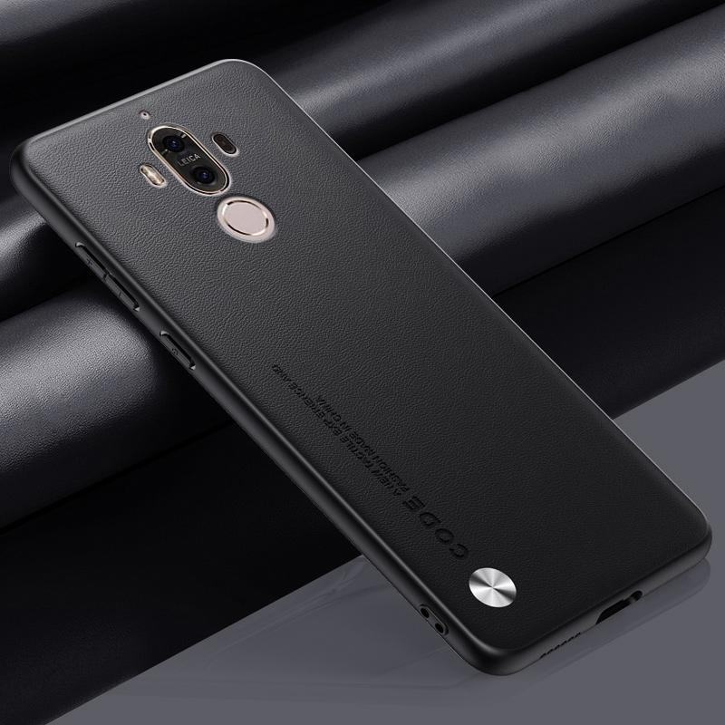 Für Huawei Mate 9 Hülle Luxus PU Leder Handyhülle Für Huawei Mate 9 Mate9 Rückseite Matte Silikon Stoßfest Vollschutz For Huawei Mate 9 schwarz