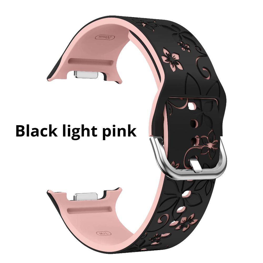 Geschnitztes Silikonarmband für Samsung Galaxy 8 40 44mm/8 Classic Modisches Atmungsaktives Zweifarbiges Armband für Galaxy 8 Classic/40 44mm Samsung Galaxy 8 40mm black