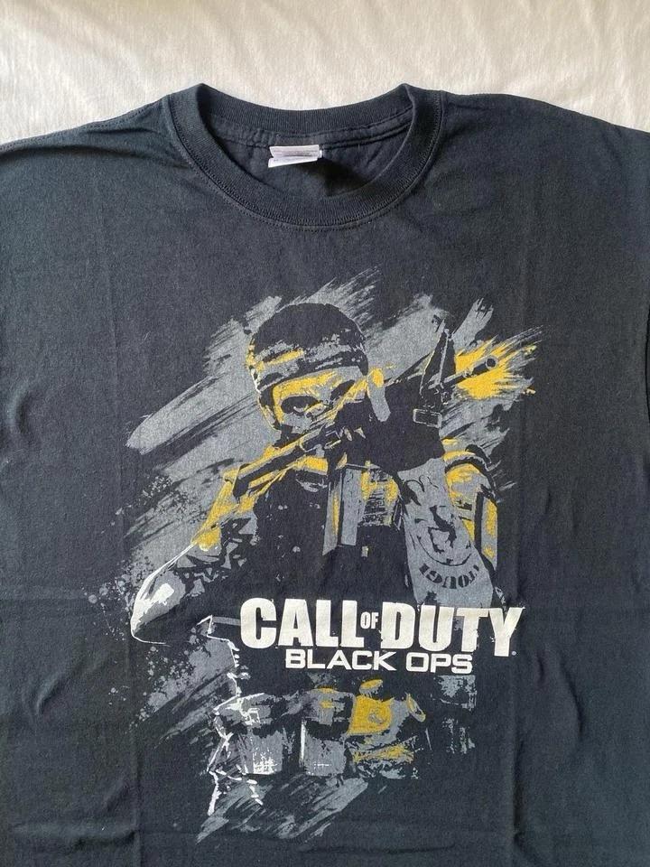 Vintage Call Of Duty Black Ops Woods Videospiel Promo 100% Baumwolle T-Shirt Herren T-Shirts Oberteil 2010 Mittel M gray