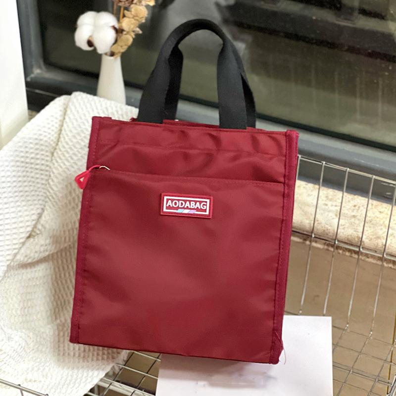 Tragbare Studentenbuchtaschen Tragetasche Aktentasche Reisetaschen mit Griff oben für Frauen Oxford Handtasche Arbeitsaktentasche Tragetasche für Mama bordeaux
