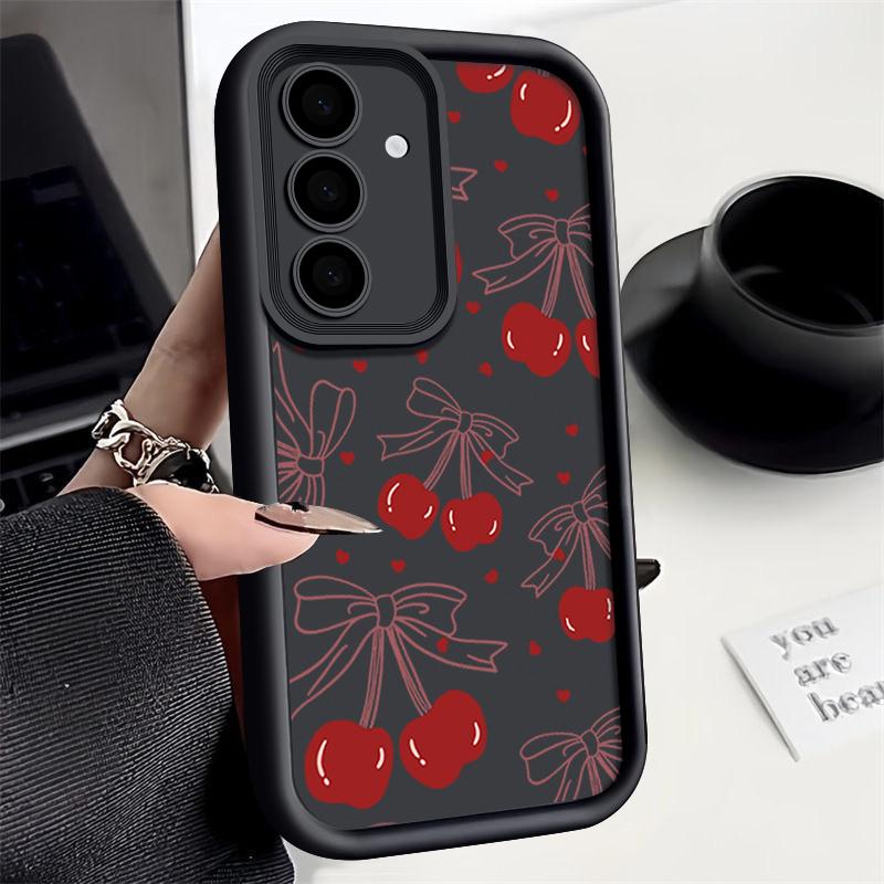 Kirschfrucht Hülle für Samsung Galaxy S25 S24 Ultra S23 S22 Plus S21 S20 FE A15 A16 A25 A26 A34 A35 A36 A54 A55 A56 5G Capa Coque Galaxy S23+