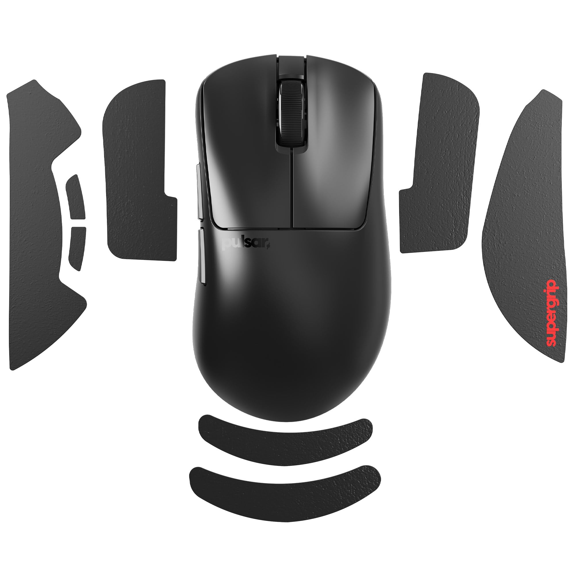 Pulsar Gaming Gears Supergrip Xlite V3 Medium Gaming-Maus-Grip Vorgeschnittenes Anti-Rutsch-Klebeband, Ultradünn schwarz