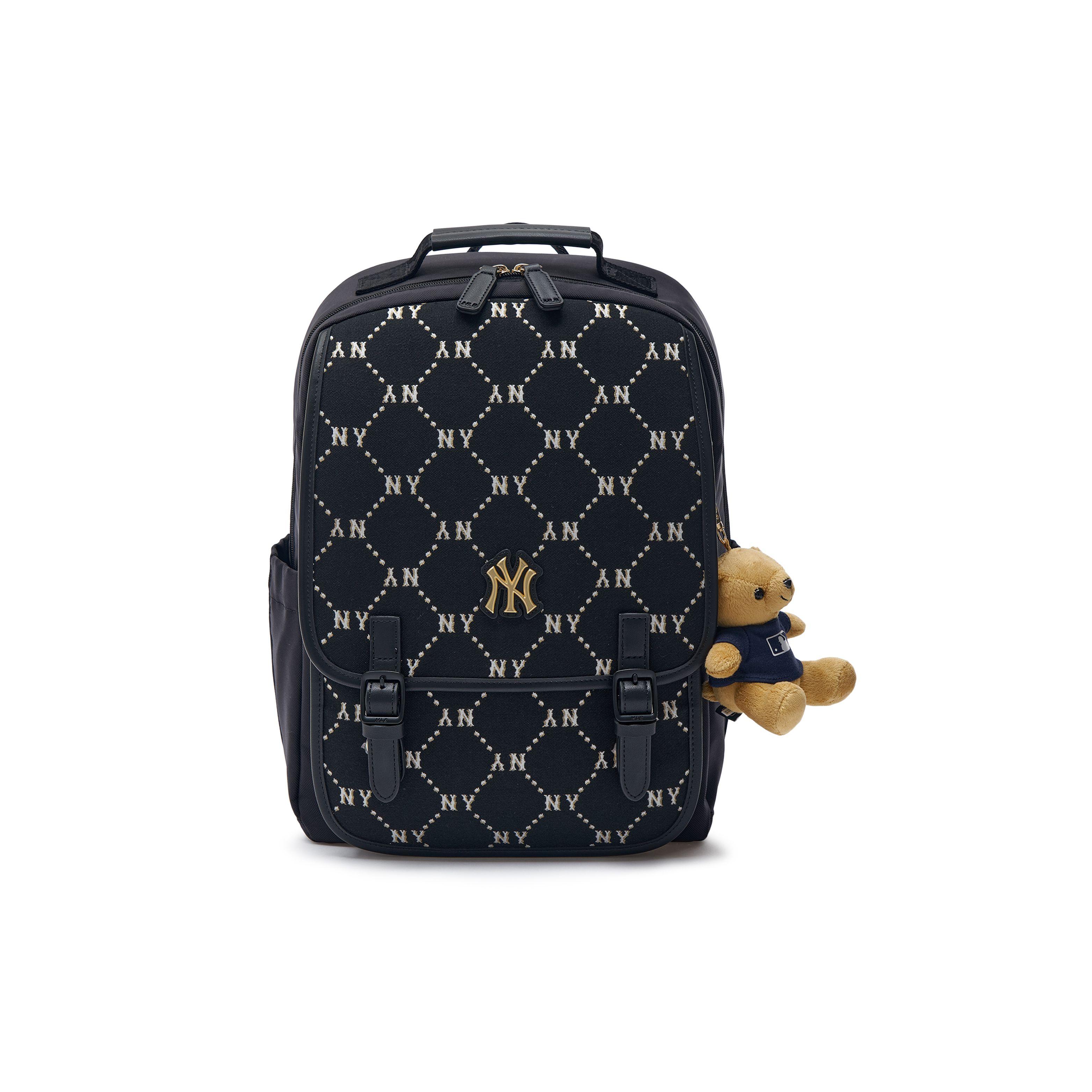 MLB New York Yankees Vintage Diamant Buchstaben Jacquard Reißverschluss Rucksack Herren Rucksack Schwarz 7ABKMD24N-50BKS Black