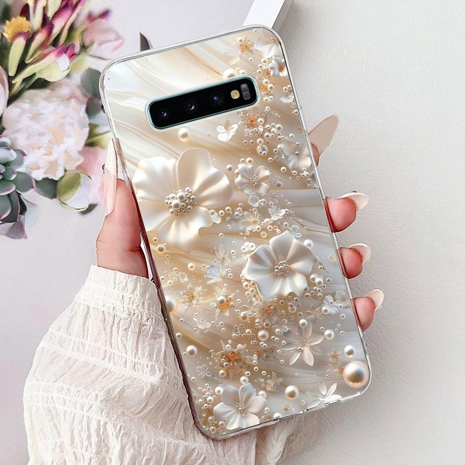 Für Samsung Galaxy S10+ S10 S10e Elegante Blume Schmetterling Handyhülle Für Samsung S10e S10 Plus S 10 4G Weiche Silikon TPU Hüllen S10e