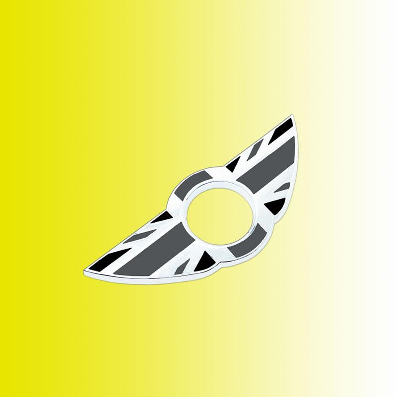 1PCS Seien Sie Geeignet F55 R50 R53 R56 R60 R57 Cooper Zarte Tür Pin Lock Flügel Emblem Abzeichen Aufkleber auto Tür Metall Aufkleber