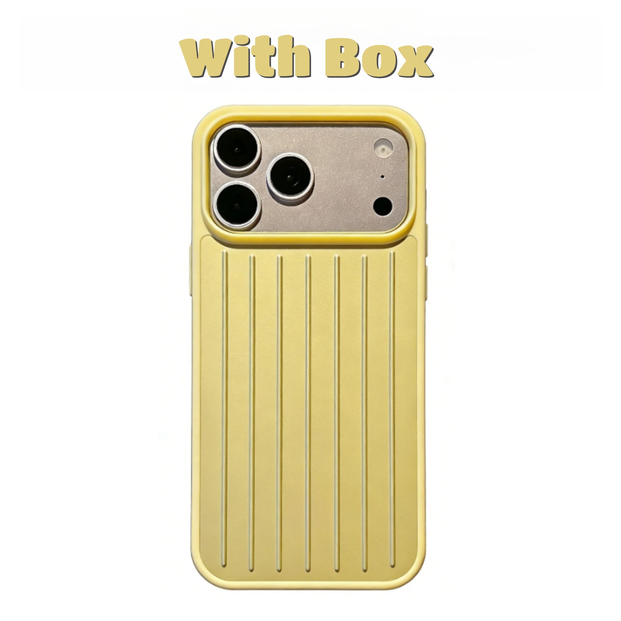 Fortschrittliche minimalistische 3D-Wellstreifen Stilvolle Business-Gepäckabdeckung Für IPhone 17 Pro Max 16 15 14 13 Original Für RIMOWA Stoßfeste Rückabdeckung iPhone17 gelb