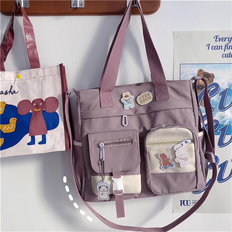 Wasserdichte Damenhandtaschen, Umhängetasche, Damen-Umhängetasche, Oxford-Umhängetaschen, Tragetaschen für Mädchen 34X27X10cm rosa