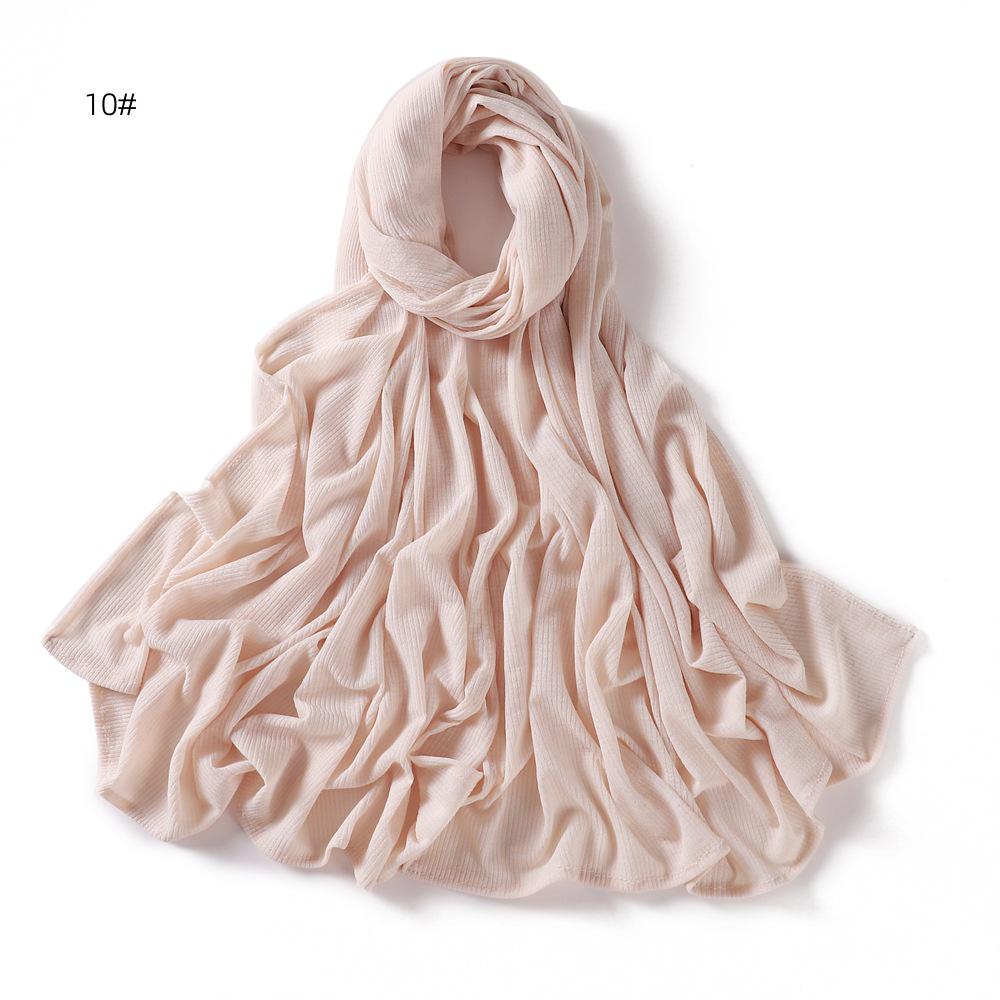 Weicher, elastischer Hijab-Schal aus einfarbigem, gestreiftem Jersey