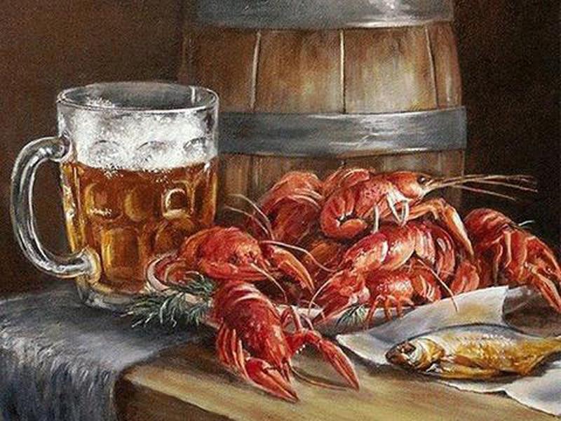 Diamantmalerei Hummer und Bier Diy Diamant Stickerei Malerei Strass Stickerei Diamant 20X30CM