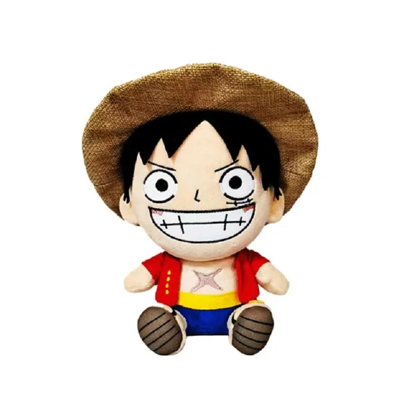 2026 HoT One Piece Anime Figur Zoro Luffy Chopper Plüschtiere Niedliches Cartoon-Stofftier Kuscheltiere Anhänger Kinder Weihnachtsgeschenke brown