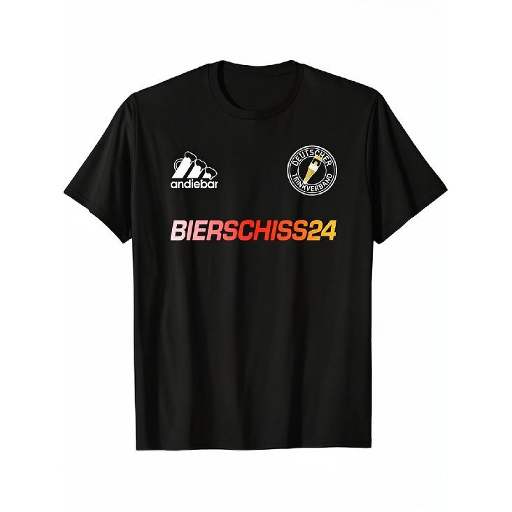 Bierschiss 24 - Weiches Jersey X Malle Deutschland Bier T-Shirt, Schwarz L schwarz