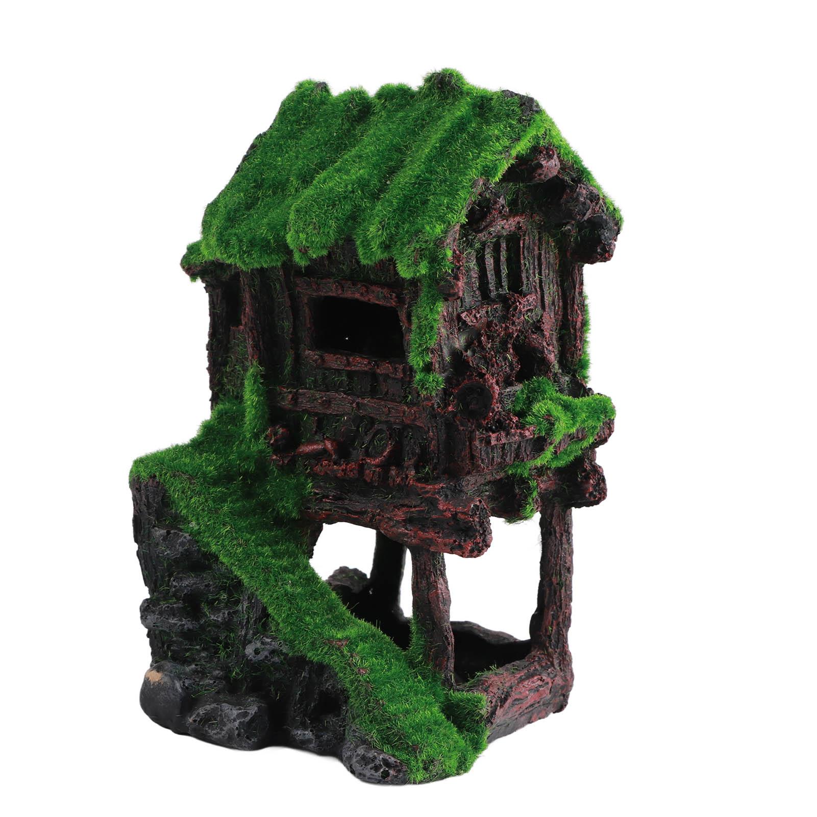 Aquarium Harz Pavillon Ornamente Lebendige Lebensechte Details Sicher Harz Fisch Tank Pavillon Landschaftsbau