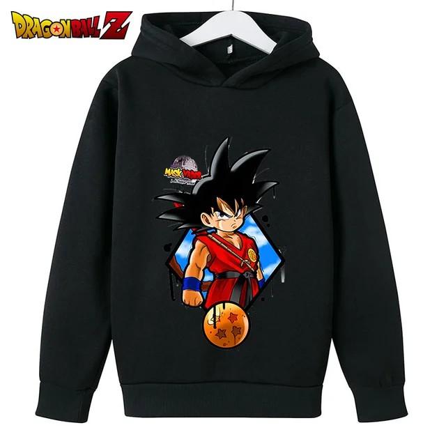 2026 Jungen und Mädchen Sieben Hoodie Kinder Cartoon Goku Sweatshirt Kinder Einfaches Mode Oberteil Jungen und Mädchen Kleidung Dragon Ball 160