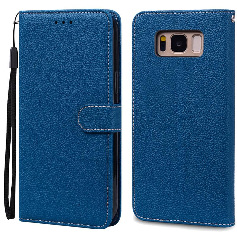 S8/S8 Plus Fall Für Samsung Galaxy S8 Fall G950F Leder Brieftasche Flip Fall Für Samsung Galaxy S8 Plus G955F telefon Fall Fundas For Samsung S8 navy blau