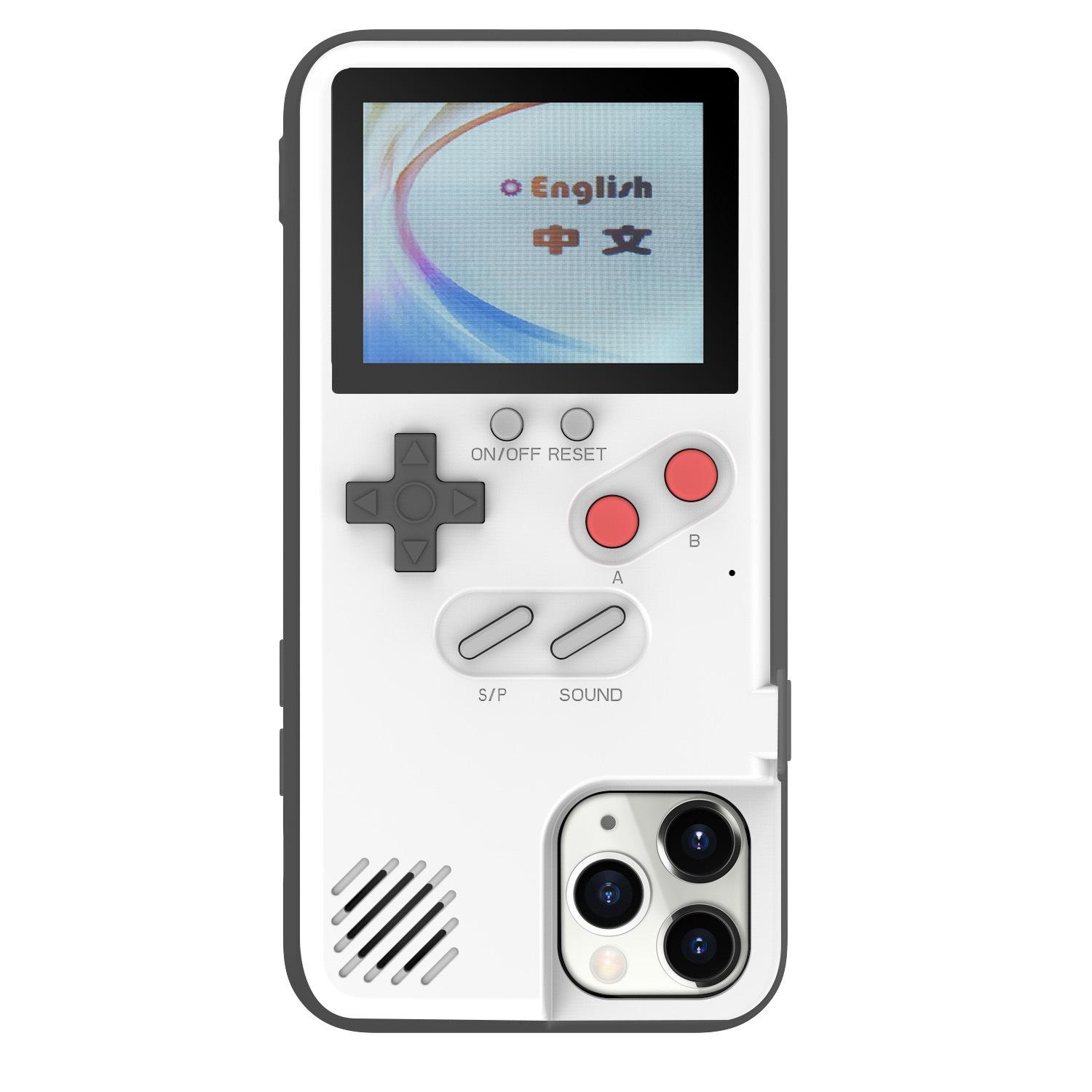 Gameboy Handyhülle, Spielekonsole mit klassischem Spiel-Farbdisplay, spielbare Videospiele, Handyhülle für iPhone 15 13 12 11 14 Pro Max X XR XS Max/S23 S22 iphone 15plus weiß