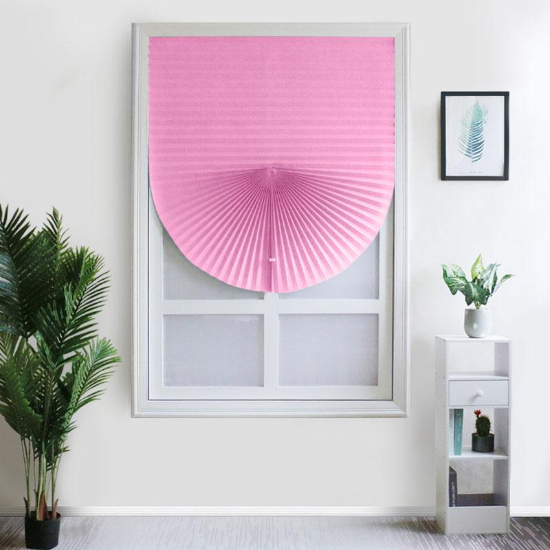 1Pc Home Fenster Tür Badezimmer Balkon Shades Selbstklebende Plissee Jalousien Halb Blackout Windows Vorhänge 60X180cm rosa