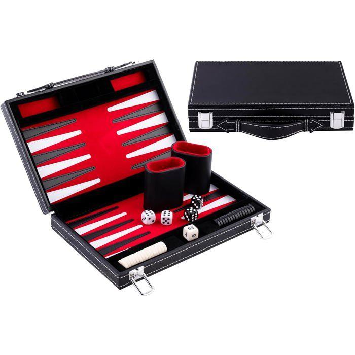 11  Reise-Backgammon im Koffer - ENGELHART - 11  Reise-Backgammon - Rot - Schwarz - Weiß weiß