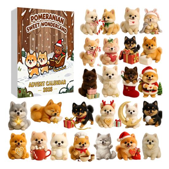 Weihnachts-Adventskalender Corgi-Design 24-Tage Countdown Dekoration Kinder Überraschungs-Adventskalender Feiertagsdeko C