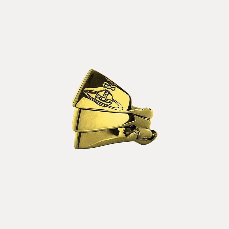 Klassischer Nana-Ring Saturn dreiteiliger dreischichtiger Ring Dreiring Silber Planet Herren- und Damen-Metall Retro Fingerabdeckung Persönlichkeit M [us size 8, finger circumference 58mm] gold